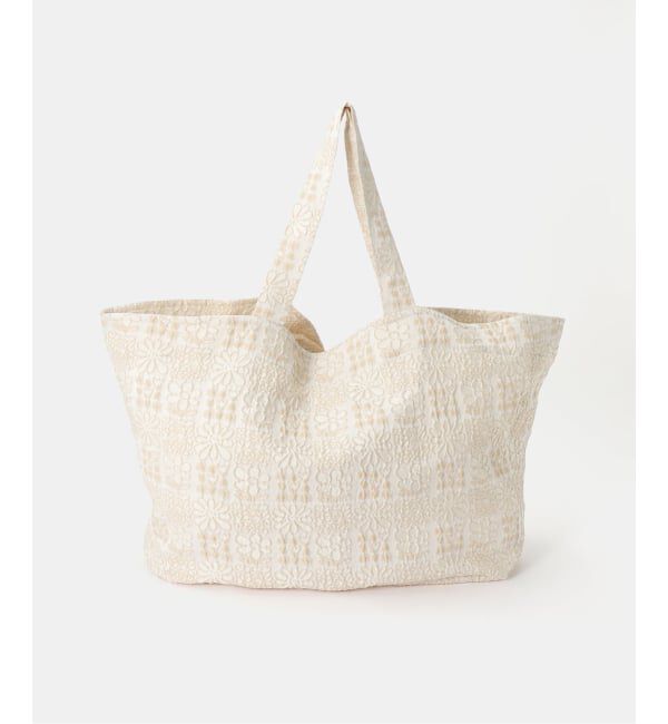 IENA LA BOUCLE「IENA LA BOUCLE フラワーJQDトートバッグ」|トートバッグ|ベージュ