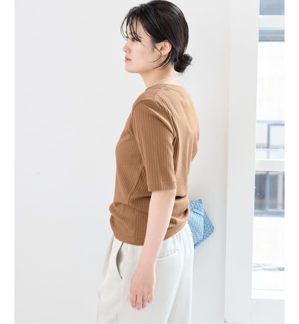 IENA「《予約》ワイドリブヘンリープルオーバー」|Tシャツ・カットソー|
