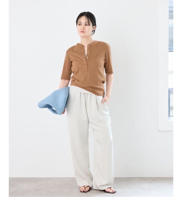 IENA「《予約》ワイドリブヘンリープルオーバー」|Tシャツ・カットソー|