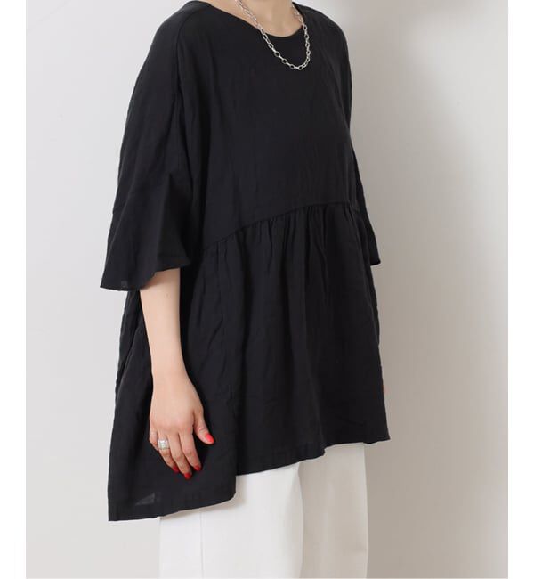 journal standard luxe「《予約》60リネン ギャザープル」|シャツ・ブラウス|ブラック