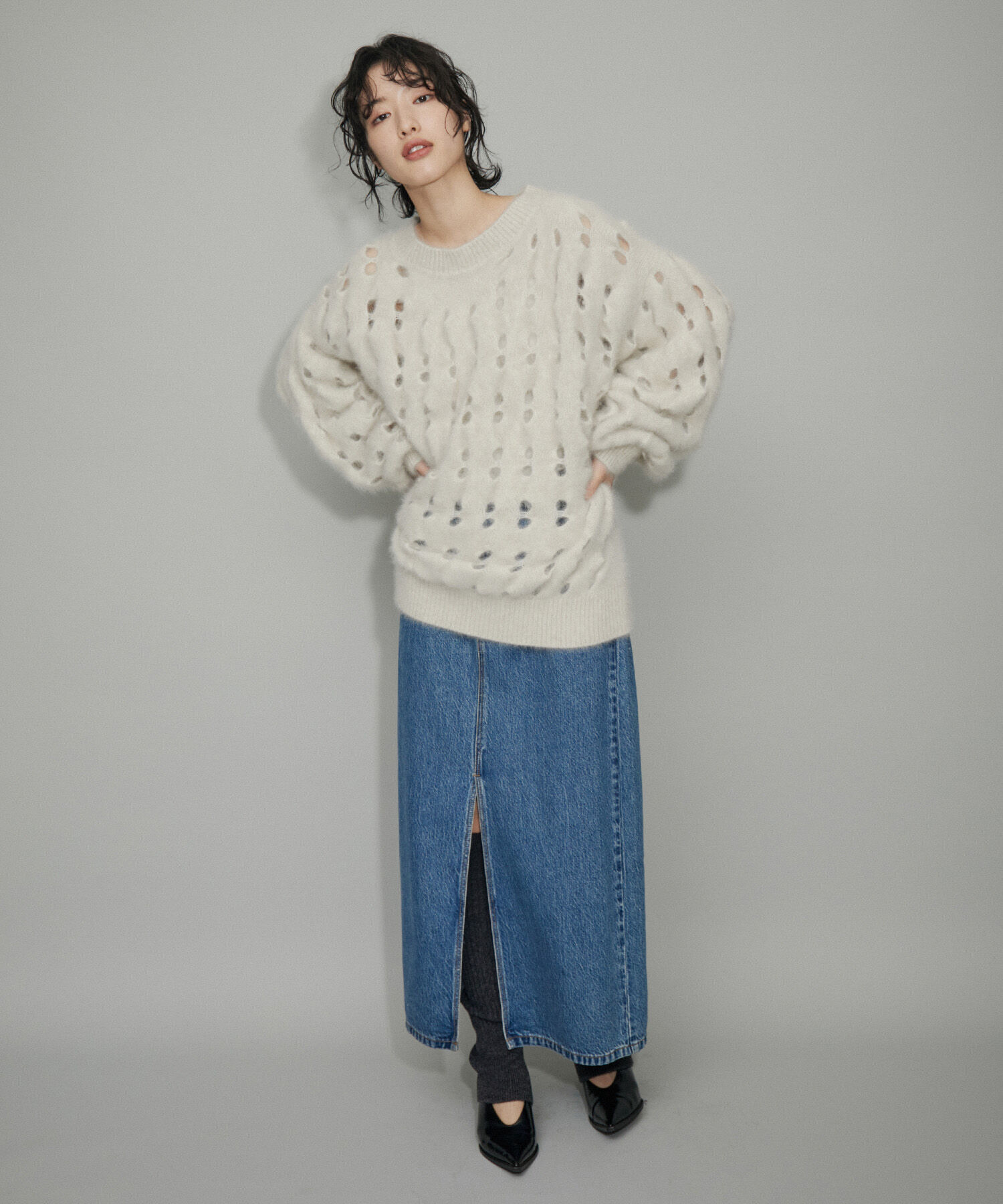 ADAM ET ROPE'「【WEB限定】リブレッグウォーマー」|レッグウォーマー|