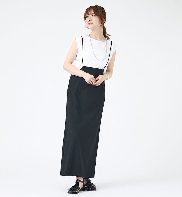 Rouge vif「【2点セット】【細見え】フレンチスリーブTシャツ&times;サスペンダースカート/キャミワ」|スカート|