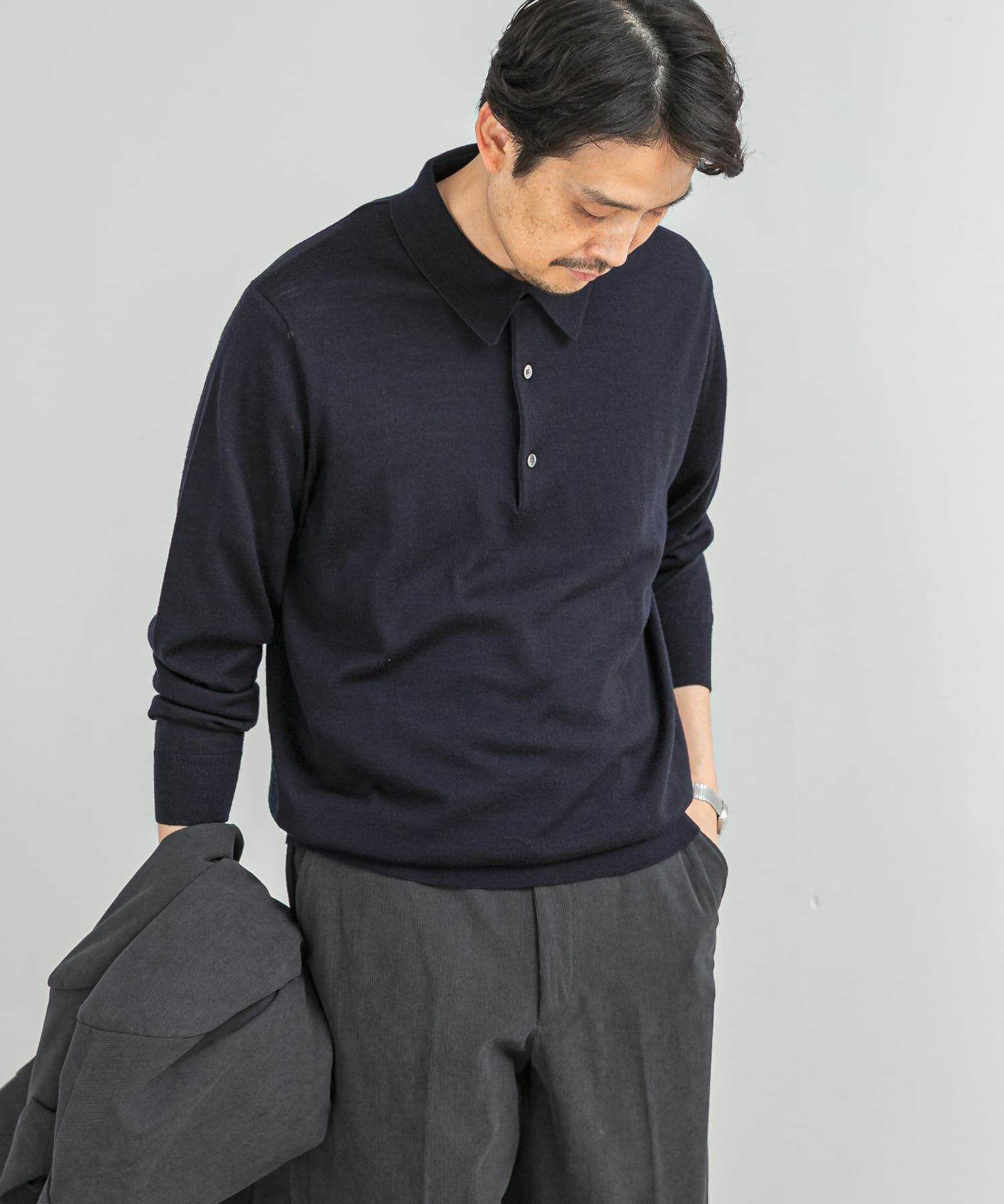 URBAN RESEARCH DOORS「LIFE STYLE TAILOR　マシンウォッシャブルハイゲージニットポロ」|シャツ・ブラウス|