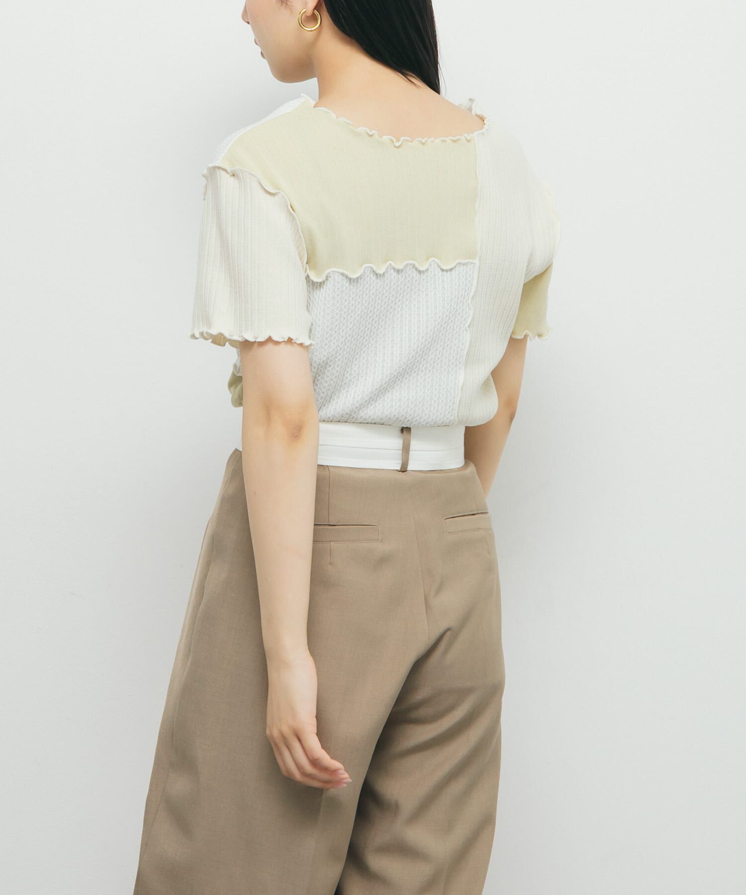 「MIXカラーパッチワークカットソー」|Tシャツ・カットソー|