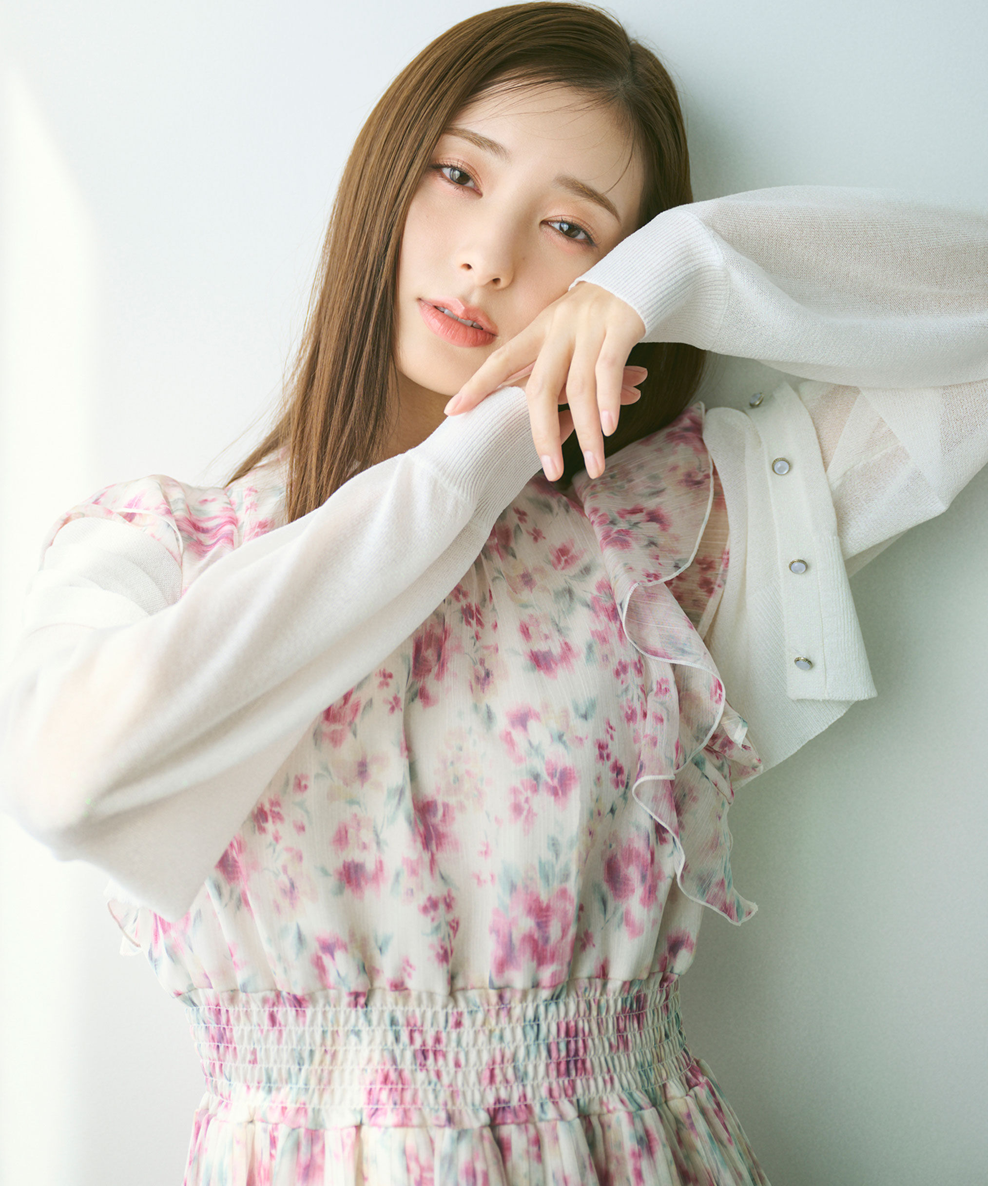  「シャイニーシアーカーディガン」|ニット・セーター|ホワイト