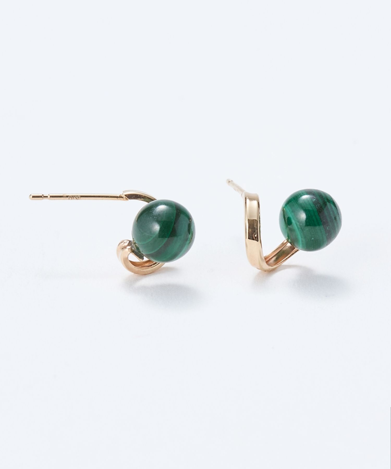 JUPITER「【K10】天然石フープフォルムピアス　マラカイト」|ピアス|