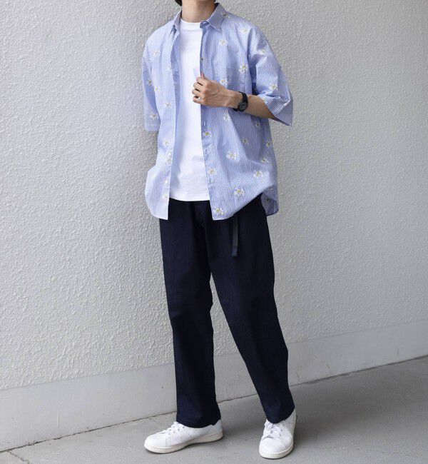 SHIPS any「SHIPS any:〈洗濯機可能〉グリッター プリント レギュラー ハーフスリーブ シャツ◆」|シャツ・ブラウス|