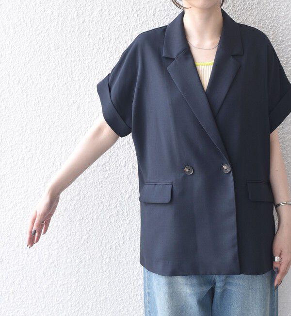 SHIPS Colors 「《予約》SHIPS Colors:〈手洗い可能〉クリスピー ダブルブレスト 5分袖 ジャケット2◆」|その他|