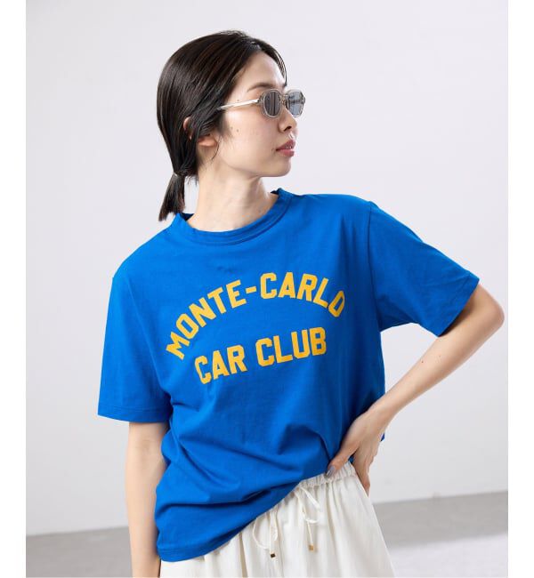 IENA「BLACK フロッキーロゴプリントTシャツ」|Tシャツ・カットソー|