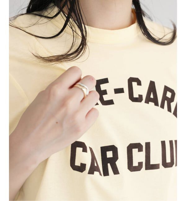 IENA「BLACK フロッキーロゴプリントTシャツ」|Tシャツ・カットソー|