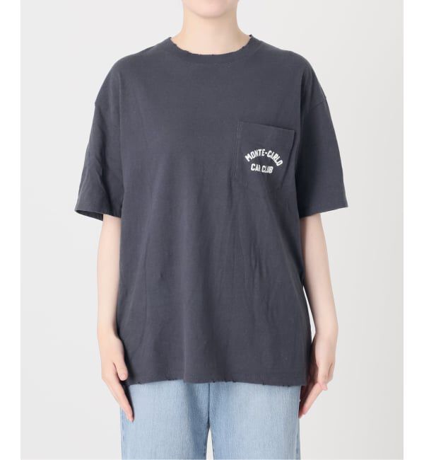 IENA「BLACK ポケット付きプリントTシャツ」|Tシャツ・カットソー|