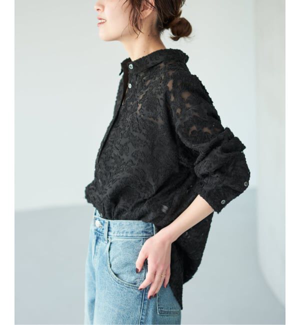 Spick and Span「《WEB限定 / 追加2》シアージャガードシャツ」|シャツ・ブラウス|