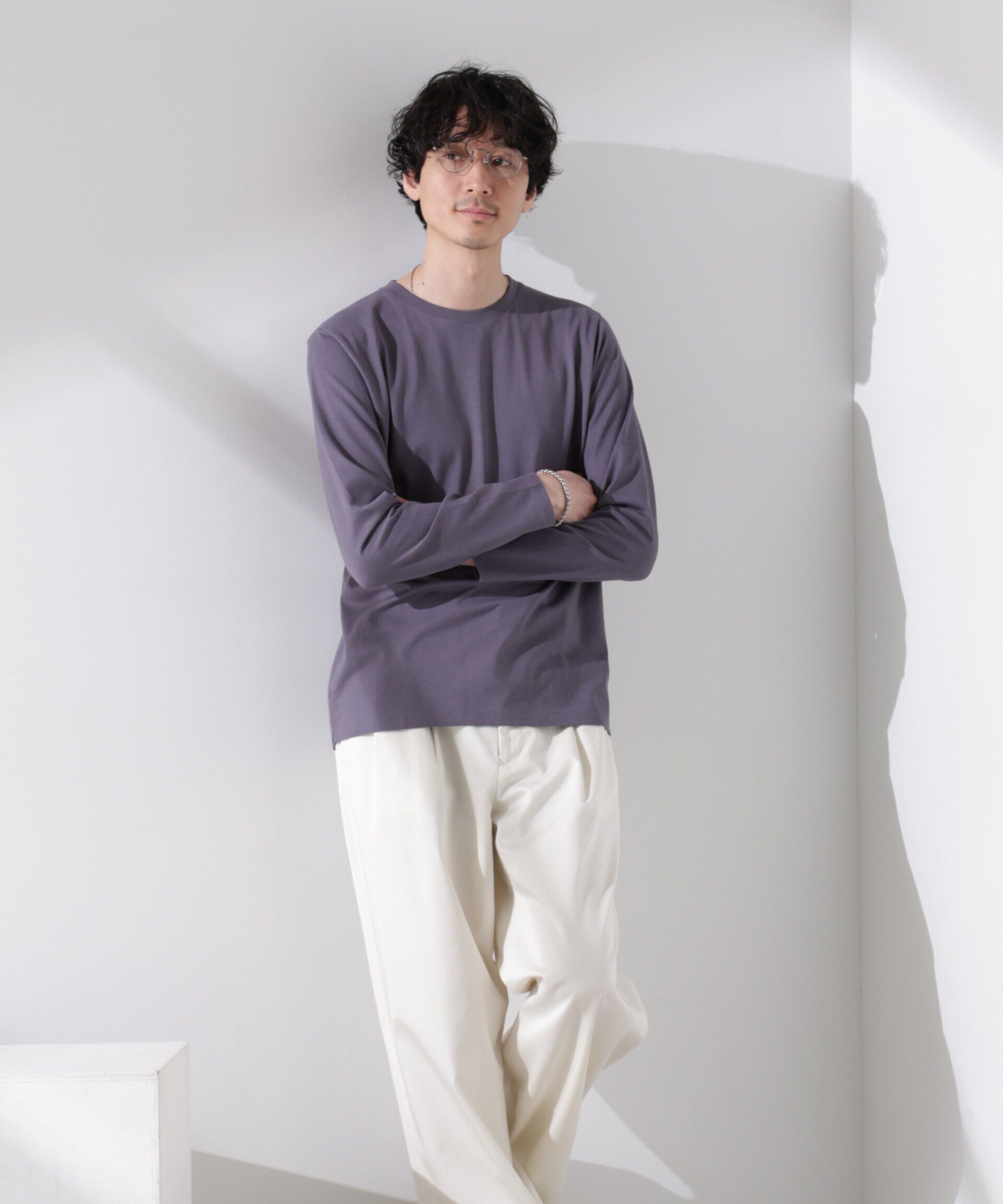 nano･universe「Anti Soaked(R)汗染み防止 クルーネックTシャツ 長袖」|Tシャツ・カットソー|