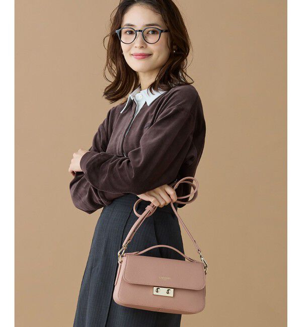 LACOSTE「シャンゼリゼ レザーショルダーバッグ / ハンドバッグ」|ハンドバッグ|