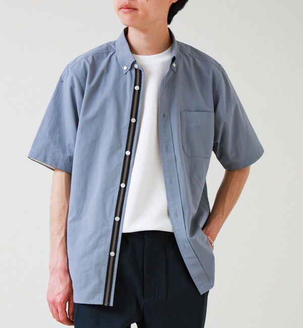 GLOSTER「オーバーフローサッカーニットテープS/Sシャツ」|シャツ・ブラウス|