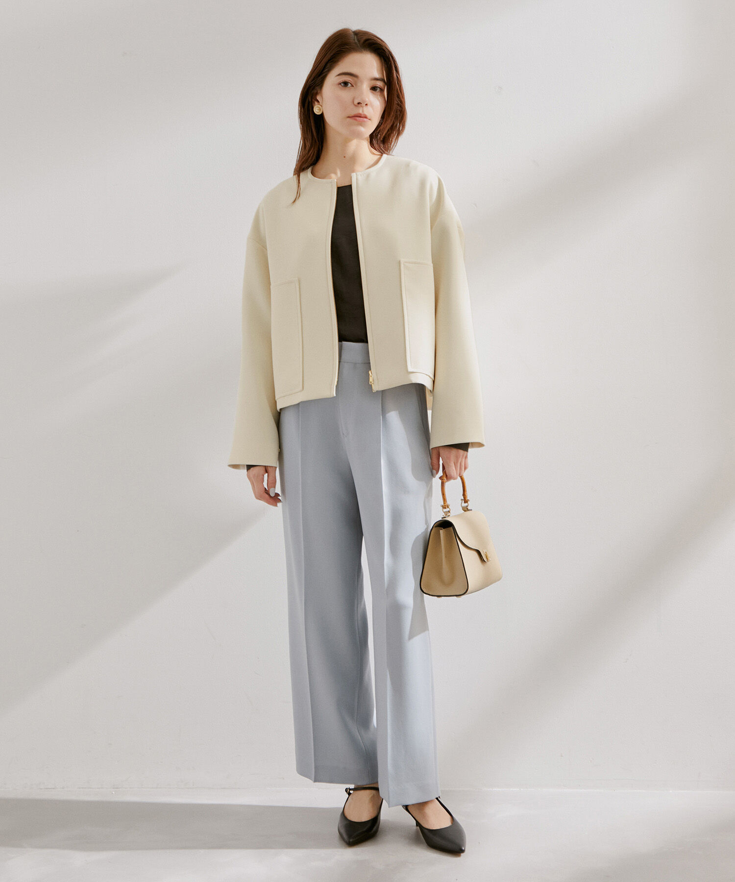 ROPE「ショートジップライトブルゾン」|ブルゾン・スタジャン|