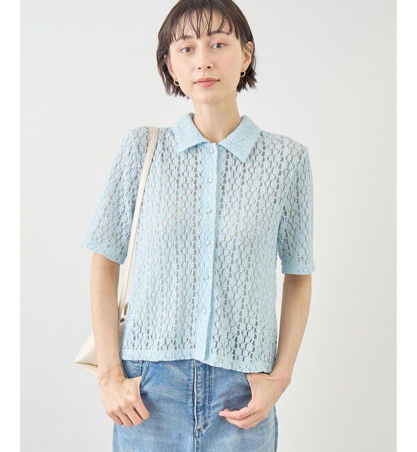 Rope&rsquo;Picnic「【ちゃんと+かわいい保証】カットレースポロトップス/リンクコーデ」|シャツ・ブラウス|