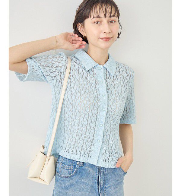 Rope&rsquo;Picnic「【ちゃんと+かわいい保証】カットレースポロトップス/リンクコーデ」|シャツ・ブラウス|