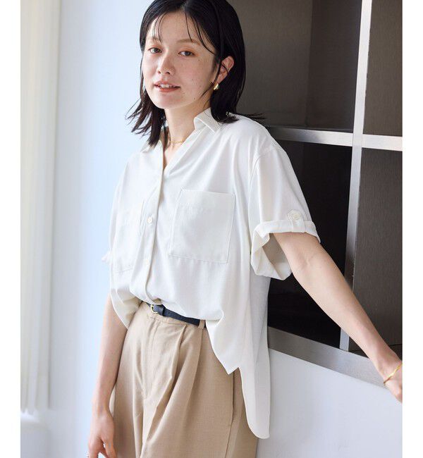 Rope&rsquo;Picnic「【ちゃんと+かわいい保証】カットジョーゼットスキッパーブラウス/UVケア・接触冷感・防シワ」|シャツ・ブラウス|