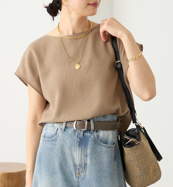  「【セットアップ着用可能/ドライタッチ/シワになりにくい】メッシュフレンチブラウス」|シャツ・ブラウス|
