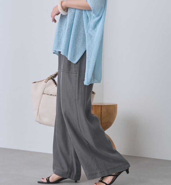  「予約【手洗い可/SETUP対応/一部WEB限定】ドレーピーデニムワイドパンツ」|チノ|
