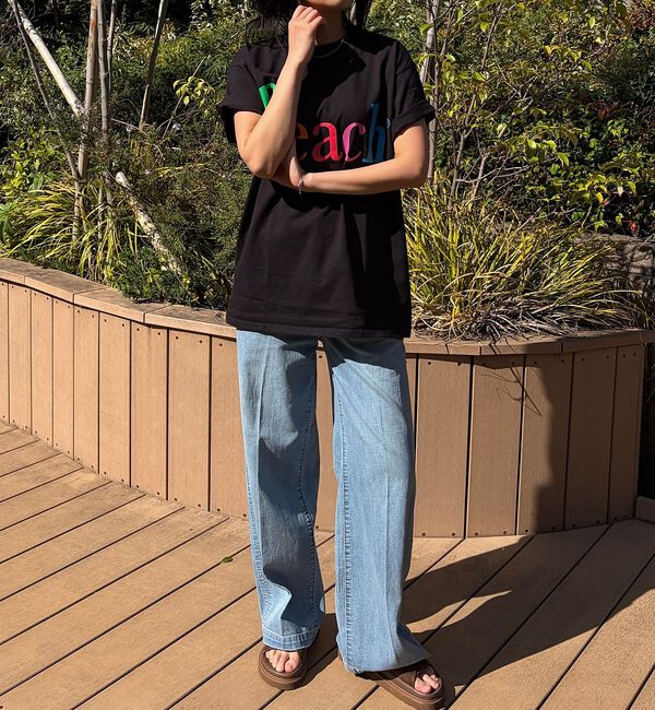 Rouge vif「【byeA./バイエー】Peach TEE/ロゴTシャツ」|Tシャツ・カットソー|