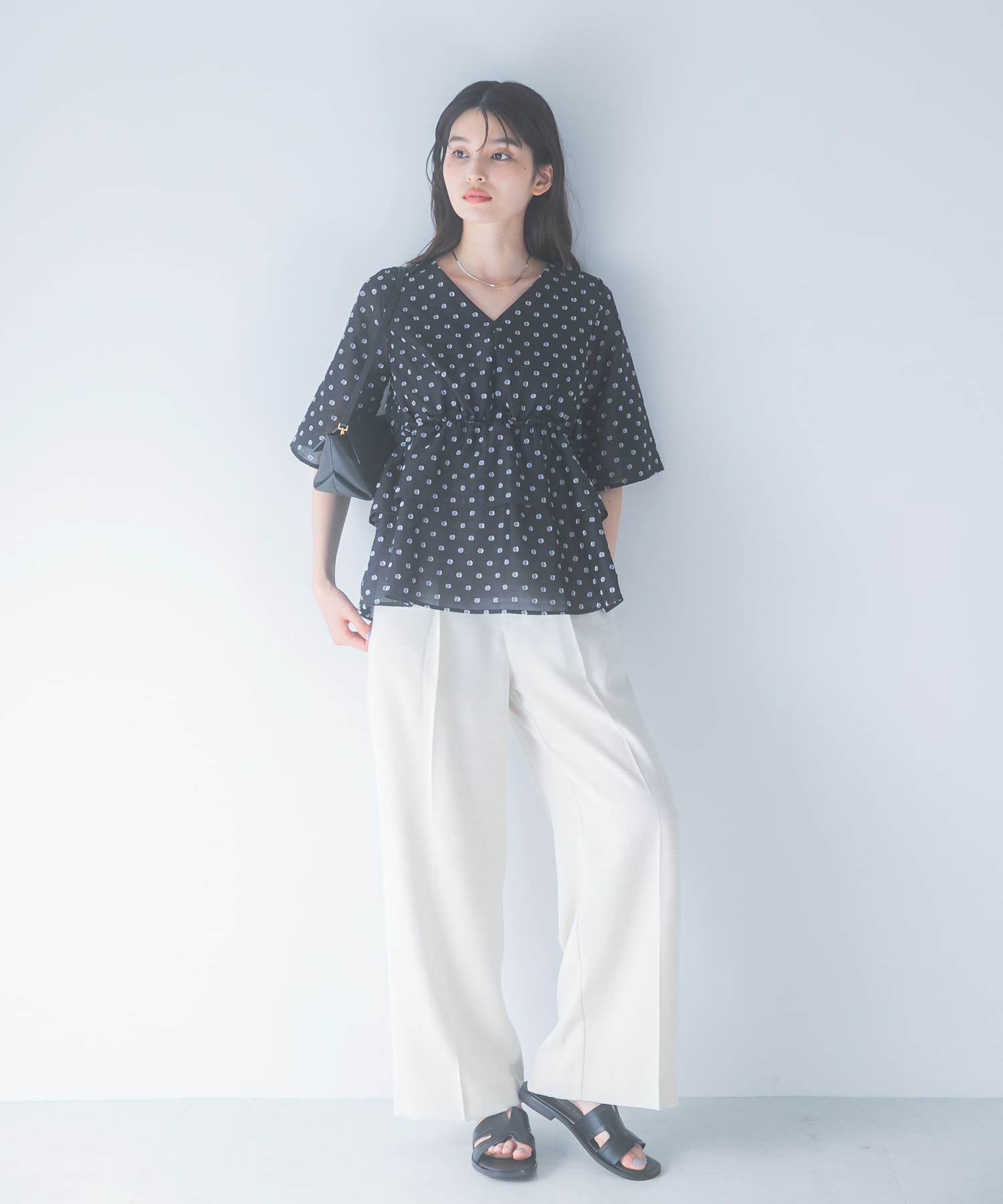 URBAN RESEARCH ROSSO「『WEB限定』ジャガードペプラムブラウス」|シャツ・ブラウス|