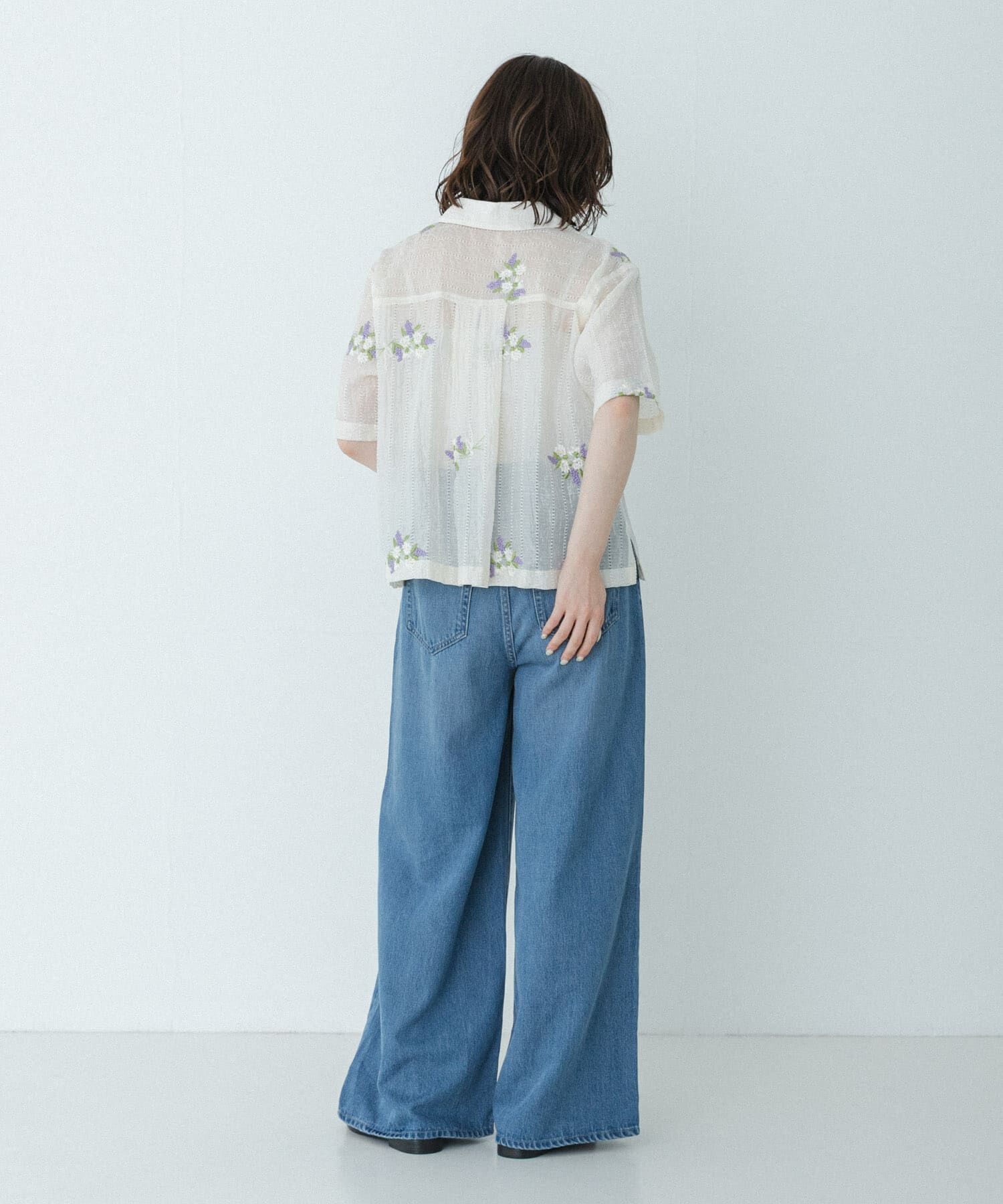 Sonny Label 「フラワー刺繍ジャガードシャツ」|シャツ・ブラウス|