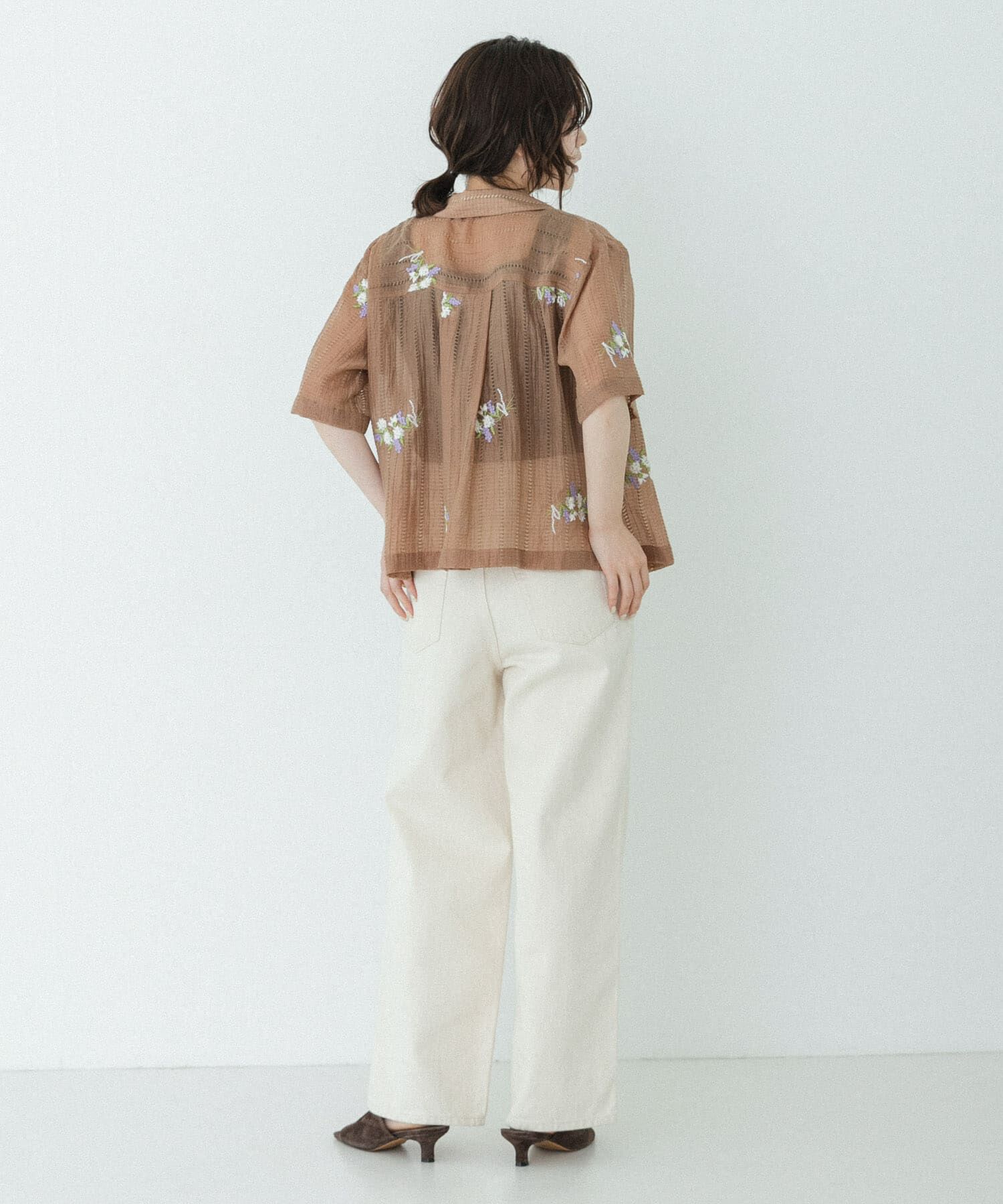 Sonny Label 「フラワー刺繍ジャガードシャツ」|シャツ・ブラウス|