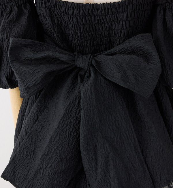  「【Black Ribbon Collection】異素材バルーンミニワンピース」|ワンピース|