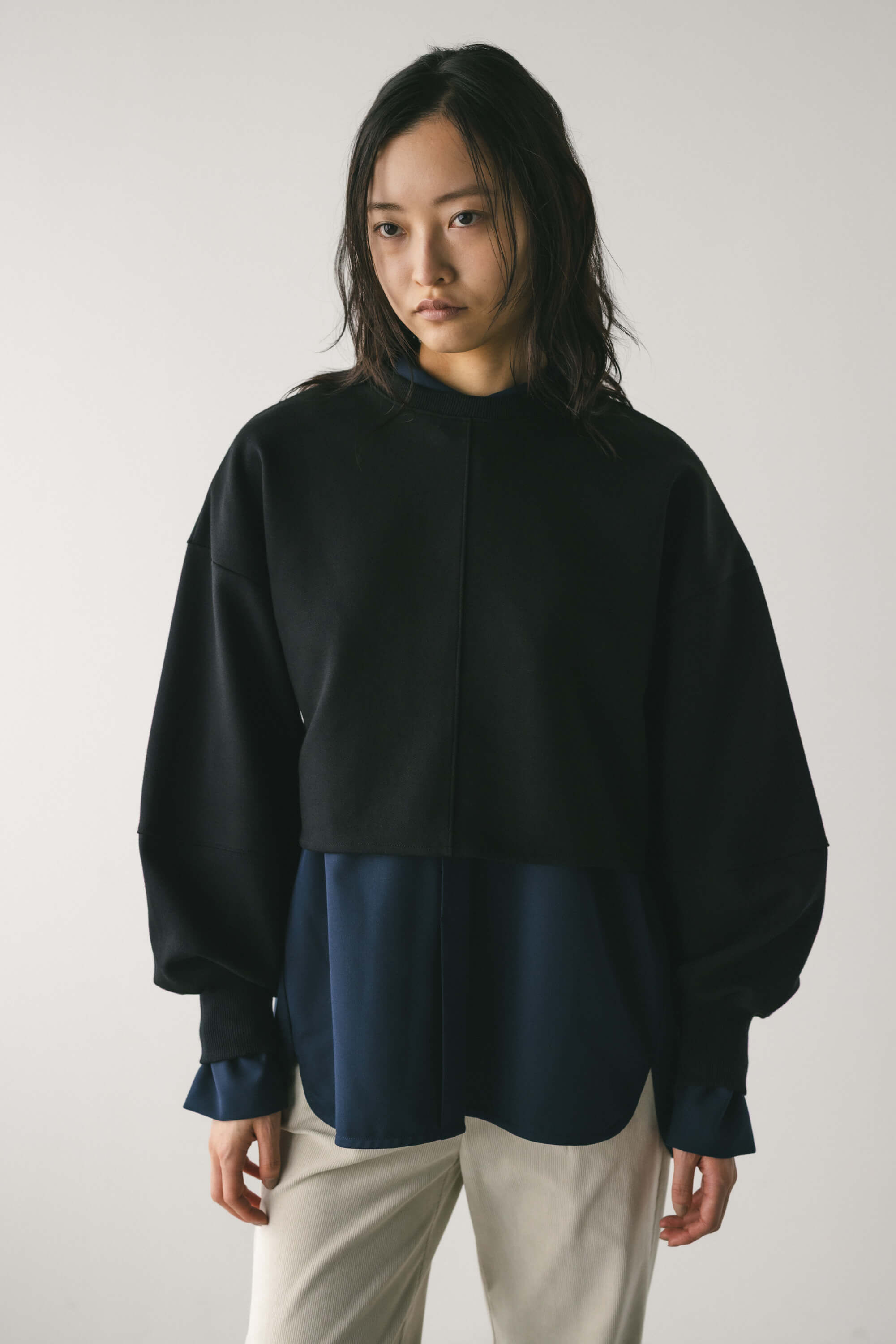 STYLEMIXER「2WAYクロスダンボールトップ」|パーカー|BLK