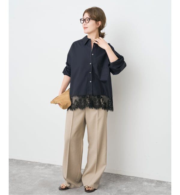 Spick and Span「《新色有り / 追加》レースタイプライターシャツ」|シャツ・ブラウス|