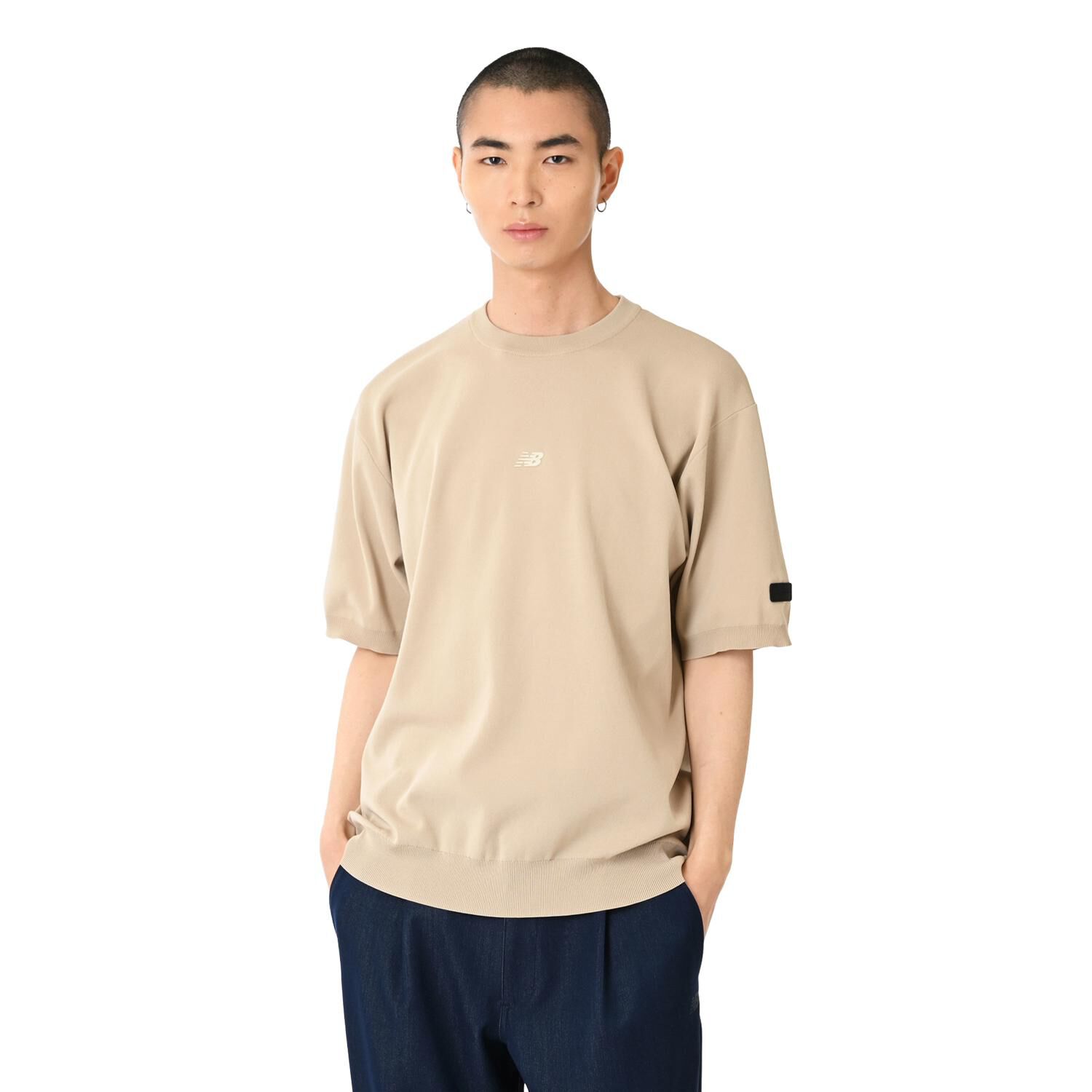 NEW BALANCE 「【NEW BALANCEｳｪｱ】M ﾆｯﾄTｼｬﾂ」|Tシャツ・カットソー|ベージュ