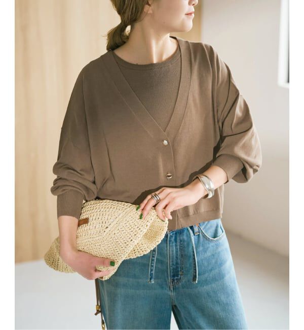 Spick and Span「《手洗い可》2枚SETアンサンブルニット」|ニット・セーター|カーキ