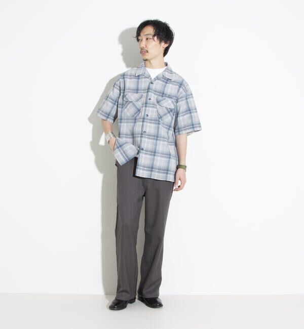 GLOSTER「【PENDLETON/ペンドルトン】オープンカラーシャツ 半袖シャツ 刺繍 ワンポイント チェック」|シャツ・ブラウス|