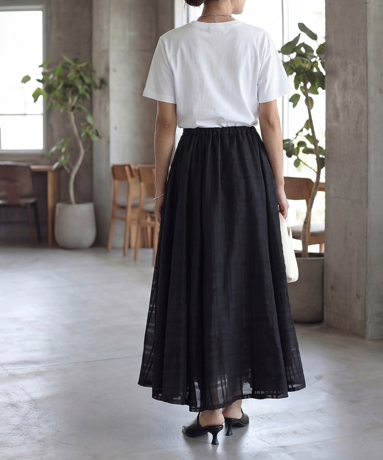 STYLE DELI「【Kana Oyama&times;BLK001】シアーチェックスカート／DELI size」|スカート|