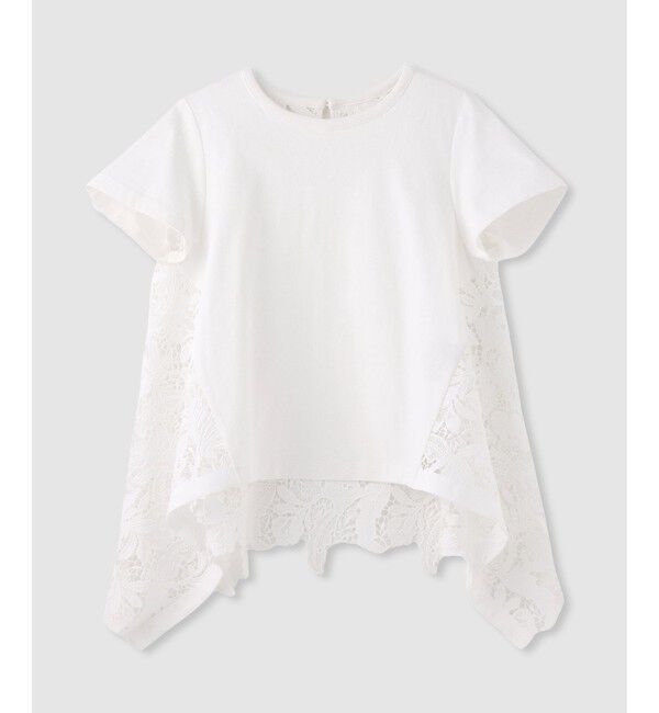 LOULOU WILLOUGHBY「【LOULOU WILLOUGHBY】レースドッキングロングＴシャツ」|Tシャツ・カットソー|ホワイト