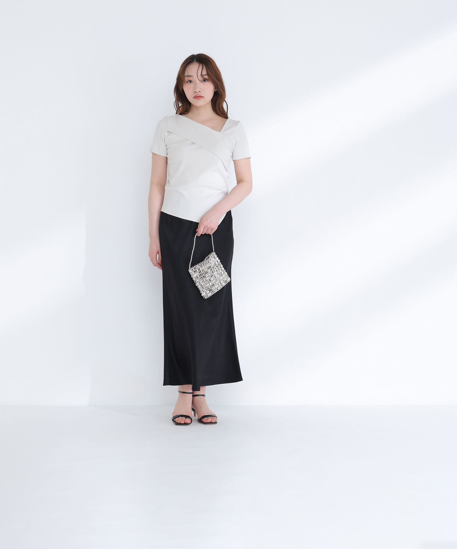  「アシメネックリブカットソー」|Tシャツ・カットソー|