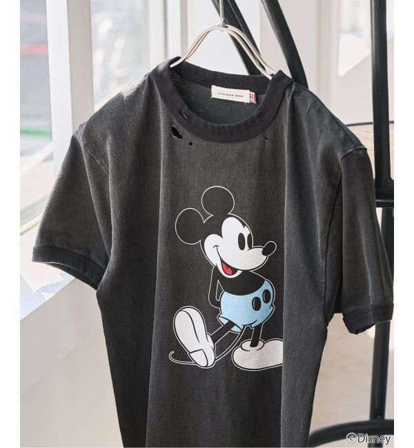 Spick and Span「《別注 / 予約》GOOD ROCK SPEED / ダメージ / ミッキー / リンガーT」|Tシャツ・カットソー|ブラック A