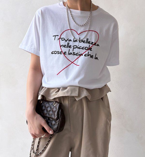  「【WEB限定】ハート刺繍ロゴプリントTEE」|Tシャツ・カットソー|