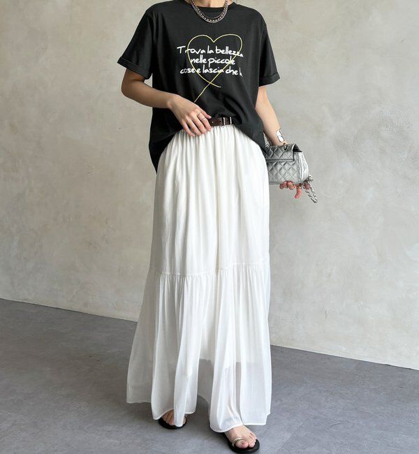  「【WEB限定】ハート刺繍ロゴプリントTEE」|Tシャツ・カットソー|