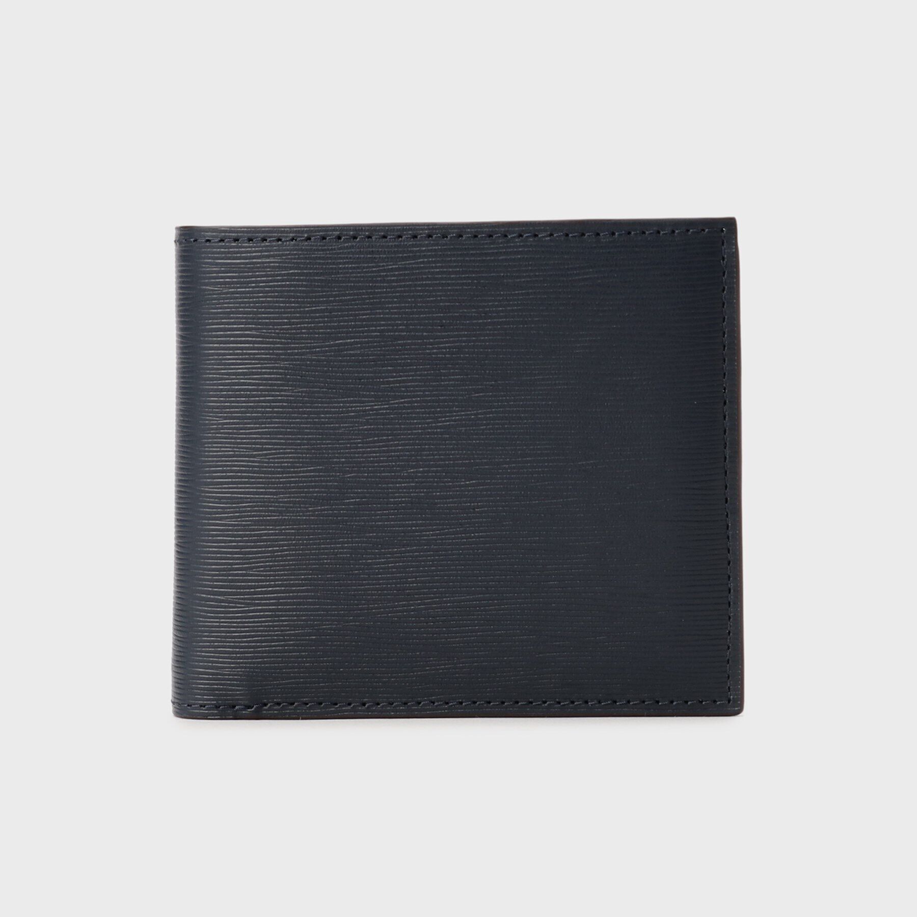 TAKEO KIKUCHI「【NEW レザーリップルシリーズ】バイフォールド ウォレット」|財布|ネイビー(094)