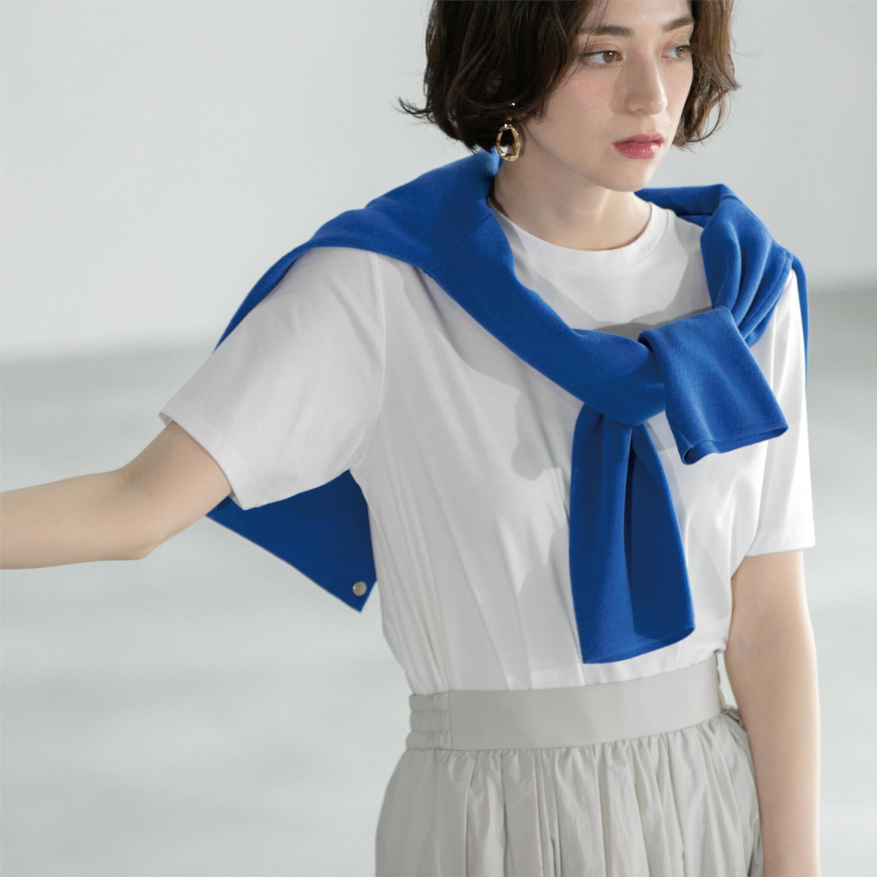 OPAQUE.CLIP「《5色展開／SS-LLサイズ》ベーシックTシャツ【UV／接触冷感／洗濯機洗い可】」|Tシャツ・カットソー|