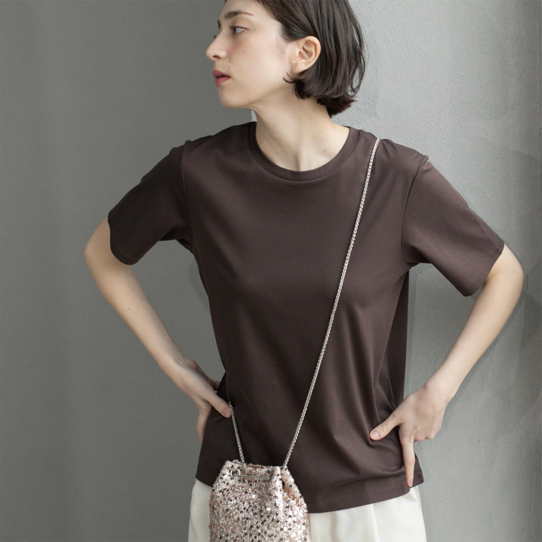 OPAQUE.CLIP「《5色展開／SS-LLサイズ》ベーシックTシャツ【UV／接触冷感／洗濯機洗い可】」|Tシャツ・カットソー|