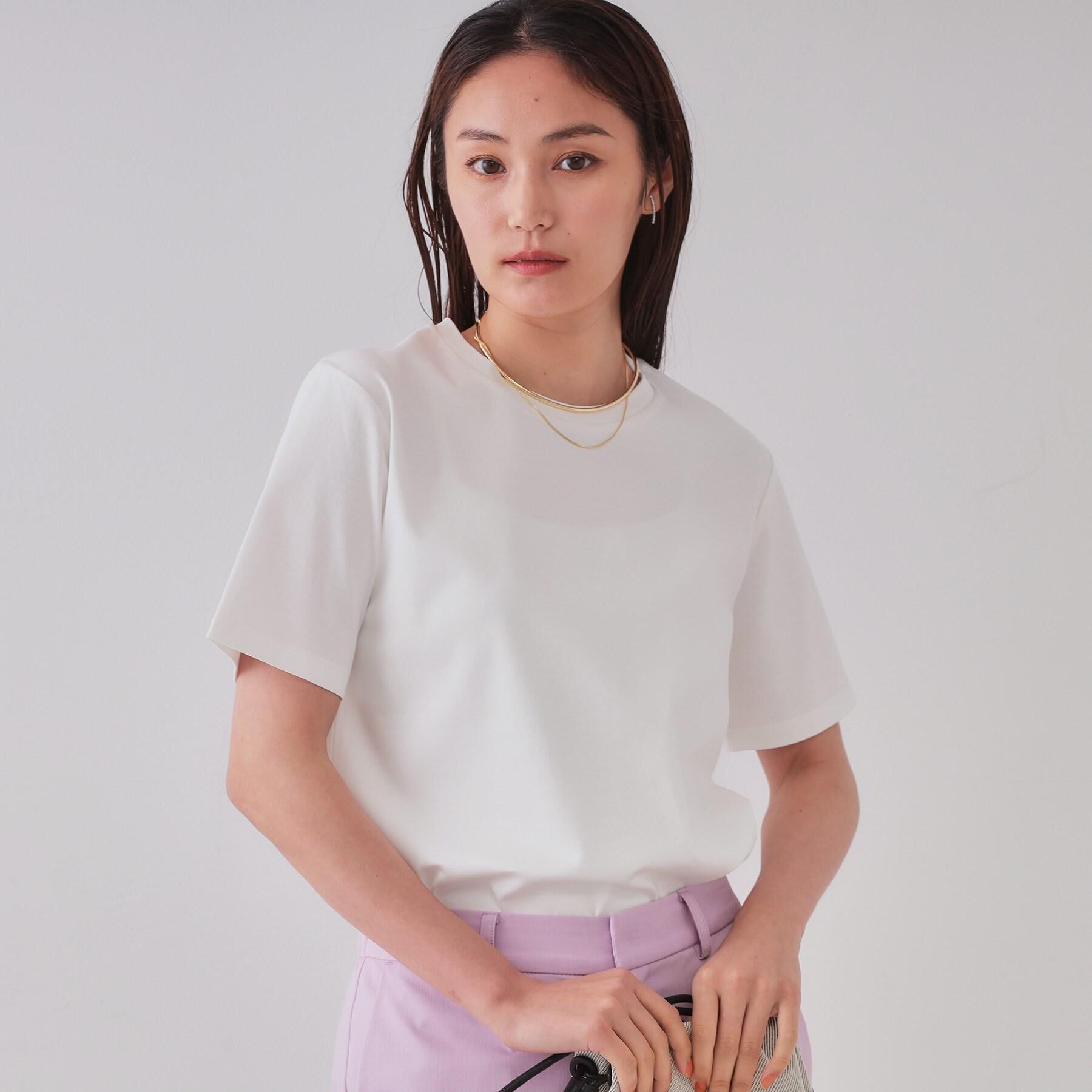 OPAQUE.CLIP「《5色展開／SS-LLサイズ》ベーシックTシャツ【UV／接触冷感／洗濯機洗い可】」|Tシャツ・カットソー|