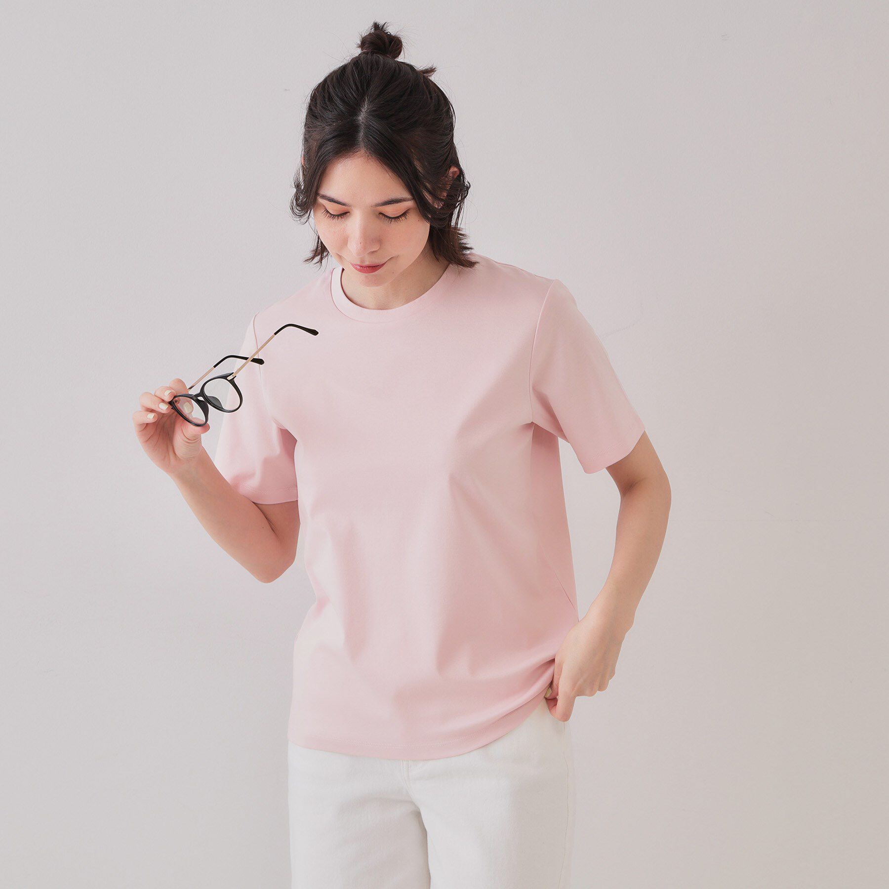 OPAQUE.CLIP「《5色展開／SS-LLサイズ》ベーシックTシャツ【UV／接触冷感／洗濯機洗い可】」|Tシャツ・カットソー|