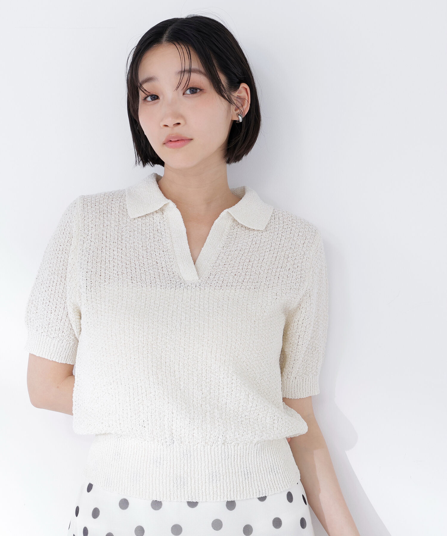  「スキッパーポロニット」|ニット・セーター|