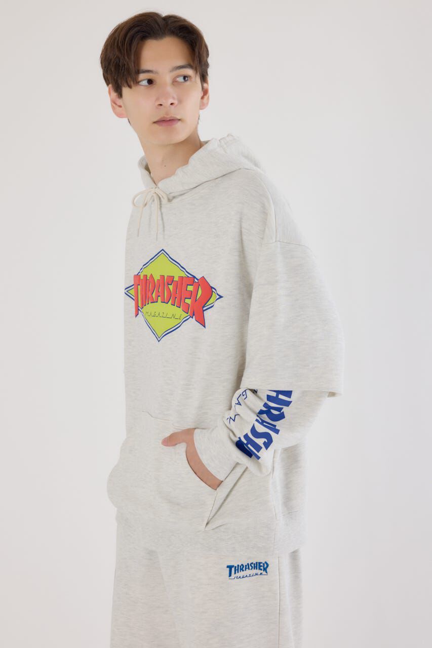 RODEO CROWNS「(THRASHER) レイヤードスウェットパーカー」|パーカー|