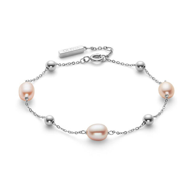 OLIVIA BURTON 「〈OLIVIA BURTON(ｵﾘﾋﾞｱﾊﾞｰﾄﾝ)〉ﾄﾚﾝﾄﾞ ﾊﾞｲｻﾞｼｰ ﾊﾟｰﾙ ﾋﾞｰｽﾞ ｼﾙﾊﾞｰﾌﾞﾚｽﾚｯﾄ」|ブレスレット・バングル|