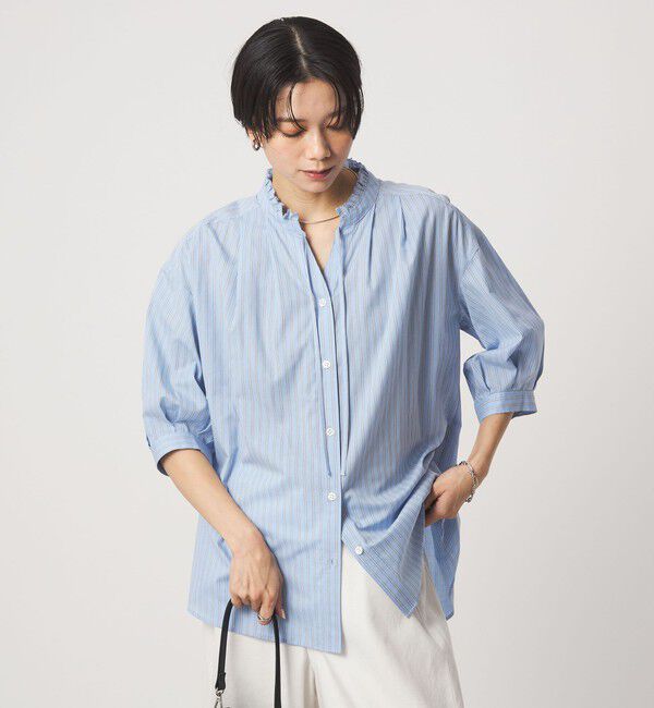 UNITED ARROWS green label relaxing「フリル ネック ショートスリーブ ブラウス」|シャツ・ブラウス|その他1